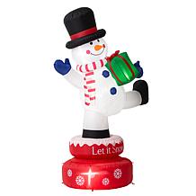 Glitzhome 6' Lighted Inflatable Rotating Snowman