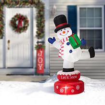 Glitzhome 6' Lighted Inflatable Rotating Snowman