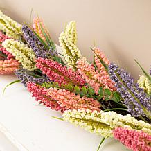 Glitzhome 6' Pink, Purple & Yellow Mixed Heather Garland