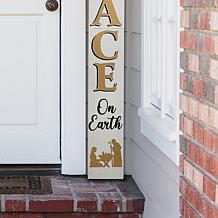 Glitzhome 60" H Wooden Nativity PEACE Porch Sign