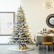 Glitzhome 60" Oversized White Faux Rabbit Fur Christmas Tree Skirt