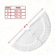 Glitzhome 60in. D Oversized Deluxe Velvet Ruffled Christmas Tree Skirt