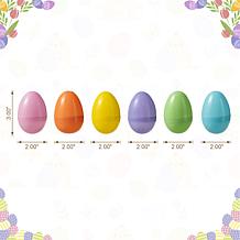 Glitzhome 60PK 3in H Easter Plastic Fillable Eggs in 6 Assorted Colors