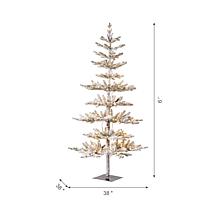 Glitzhome 6ft Deluxe Pre-Lit Flocked Pine Artificial Christmas Tree