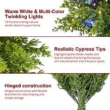 Glitzhome 6ft Pre-lit Christmas Artificial Cypress Tree with 200 Tw...