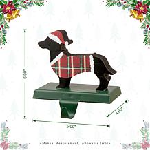 Glitzhome 6in. H Wooden and Metal Dachshund Stocking Holder