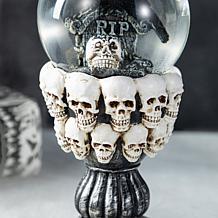 Glitzhome 7.25''H Halloween Resin Stacked Skull Waterglobe