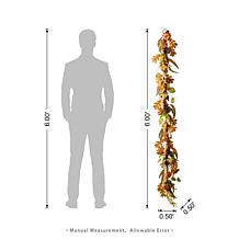 Glitzhome 72"L Fall Pumpkin Leaf Floral Garland