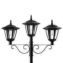 Glitzhome 74" Solar Three Head Street Light with Planter Pot
