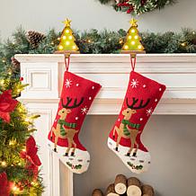 Glitzhome 7.5" Marquee LED Tree Stocking Holder