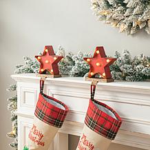Glitzhome 7.5in. H Marquee LED Star Stocking Holder