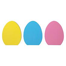 Glitzhome 7.5in H Set of 3 Easter Wooden Easter Egg Table Decor