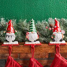 Glitzhome 7.5in. H Set of 3 Resin Gnomes Stocking Holder