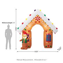 Glitzhome 8' Lighted Inflatable Gingerbread House Decor