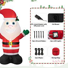 Glitzhome 8' Lighted Inflatable Musical Santa Decor