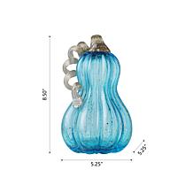 Glitzhome 8.5in. H Blue Glass Gourd