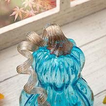 Glitzhome 8.5in. H Blue Glass Gourd