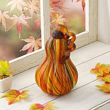 Glitzhome 8.5in. H Multi Striped Glass Gourd