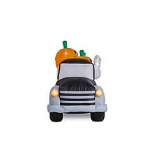 Glitzhome 8FT Lighted Inflatable Truck with Jack-O-Lantern Pumpkins