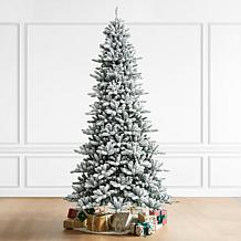 Glitzhome 9' LED Snow Flocked Fir Artificial Christmas Tree