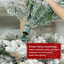 Glitzhome 9' LED Snow Flocked Fir Artificial Christmas Tree