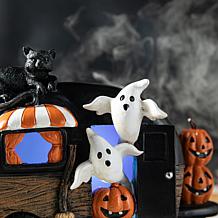 Glitzhome 9.25'' Halloween Polyresin Lighted Camper Table Decor