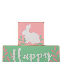 Glitzhome 9.5in L Wooden Easter Block Table Decor