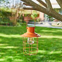 Glitzhome 9.75" Metal Wire Solar Powered Outdoor Hanging Lantern