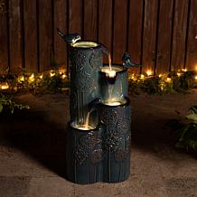Glitzhome Ceramic Vase-Inspired Fountain with LED Lights 26.25"H