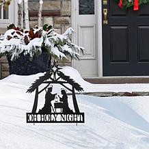 Glitzhome Christmas 30" Metal Nativity Yard Stake or Wall Decor