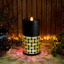 Glitzhome Cutout Pattern Outdoor Fountain with Pump and LED Light