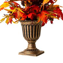 Glitzhome Fall Lighted Maple Leaves Urn Potted Porch Tree w/ 20 Lights