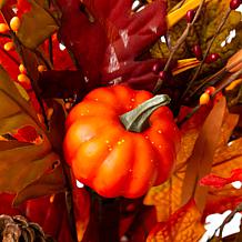 Glitzhome Fall Lighted Maple Leaves Urn Potted Porch Tree w/ 20 Lights