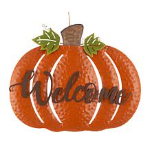 Glitzhome Fall Metal Pumpkin Yard Stake and Standing and Hanging Sign