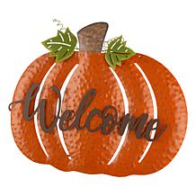 Glitzhome Fall Metal Pumpkin Yard Stake and Standing and Hanging Sign