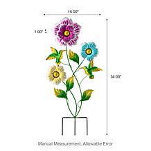 Glitzhome Garden Flower and Hummingbird Yardstake