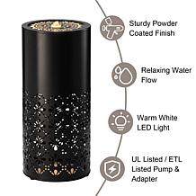 Glitzhome Metal Cutout Pattern Outdoor Fountain w/ Pump and LED Light