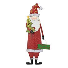 Glitzhome Metal Santa Yard Stake, Standing Decor or Wall Decor