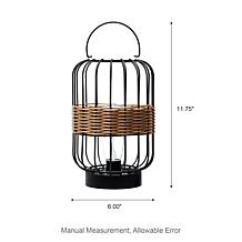 Glitzhome Metal Solar Powered Outdoor Lantern w Edison Bulb, Handle
