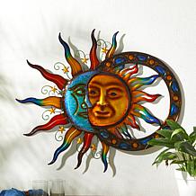 Glitzhome Metal Sun and Moon Wall Décor