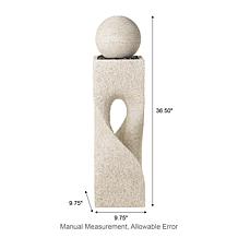 Glitzhome Modern Geometric Outdoor Fountain with LED Light 36.5"H