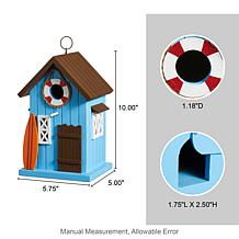 Glitzhome Modern Solid Wood Beach Hut Outdoor Garden Birdhouse