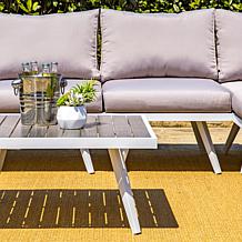 Glitzhome Outdoor Aluminum Sectional Sofa Set with Cushions - 6 Piece