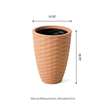 Glitzhome Oversized Eco-Friendly HDPE Textured Tall Pot Planter 2pk