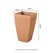 Glitzhome Oversized Eco-Friendly PE Terrazzo Tapered Tall Planter 2pk