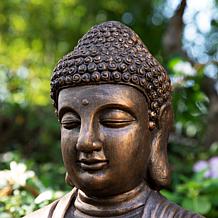 Glitzhome Oversized MGO Meditating Buddha Statue 29.5" H