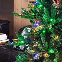 Glitzhome Pre-Lit Green Slim Fir Christmas Tree