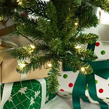 Glitzhome Pre-Lit Green Slim Fir Christmas Tree