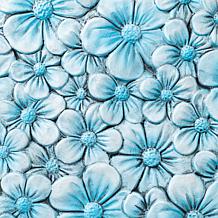 Glitzhome Set of 2 Cement Hydrangea Textured Stepping Stones