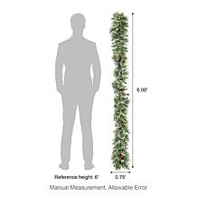 Glitzhome Set of 2 Pre-Lit Frosted Pinecones Christmas Garland